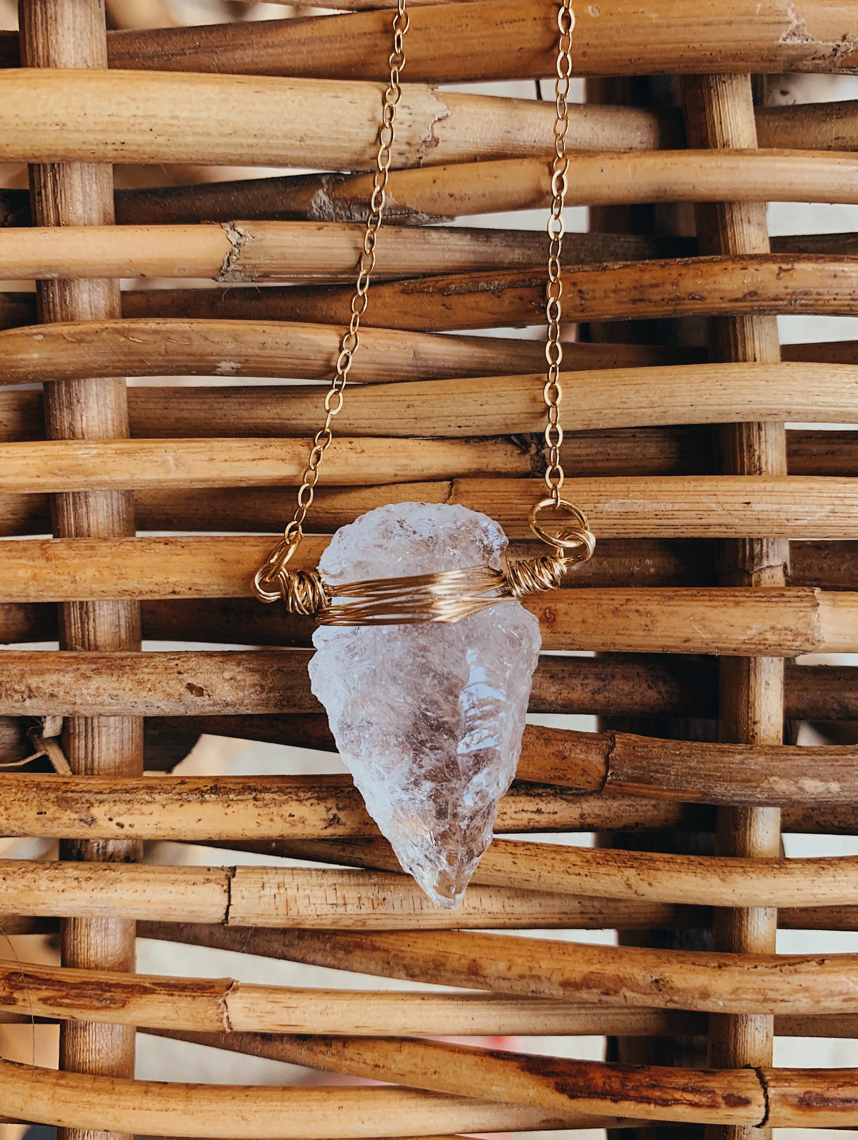 Arrowhead Necklace | Clear Quartz
