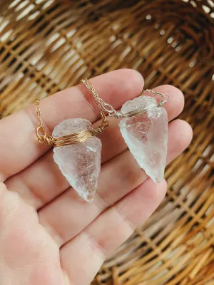 Arrowhead Necklace | Clear Quartz
