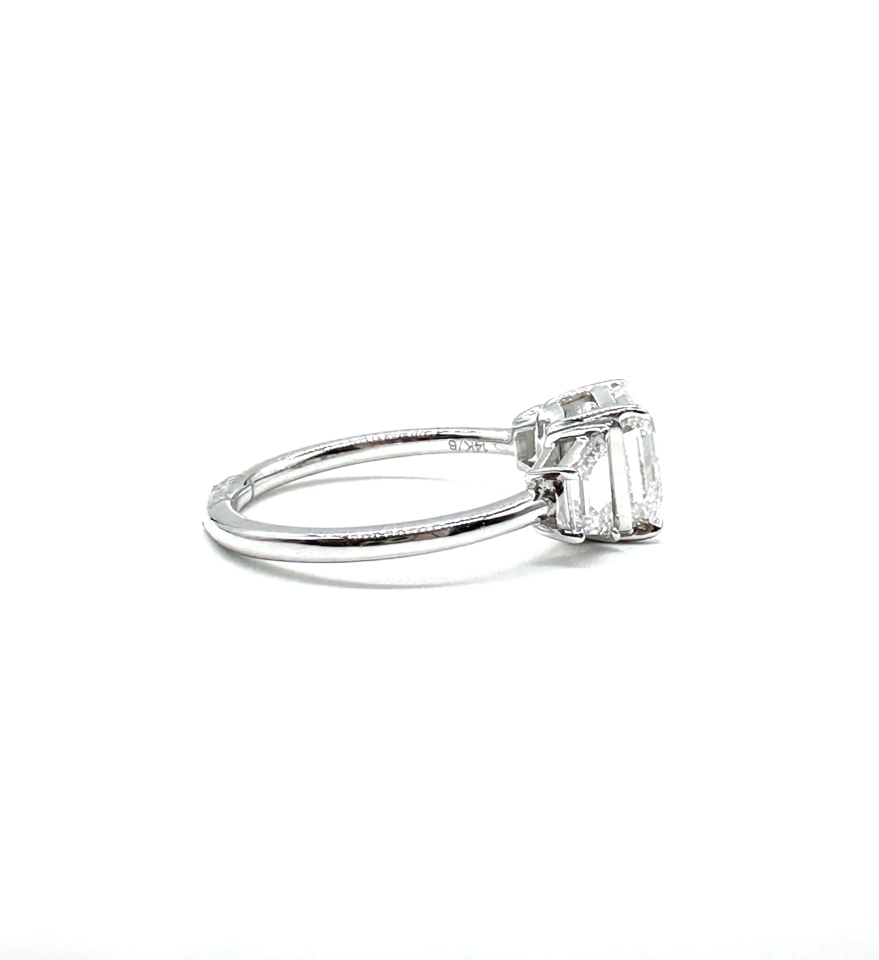 Asscher cut lab grown diamond ring