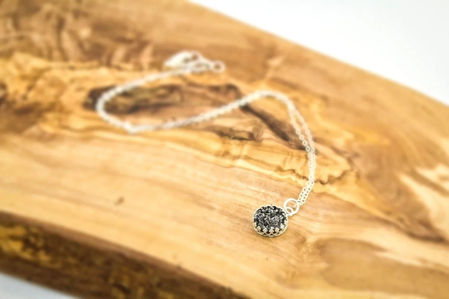 Black Druzy Necklace