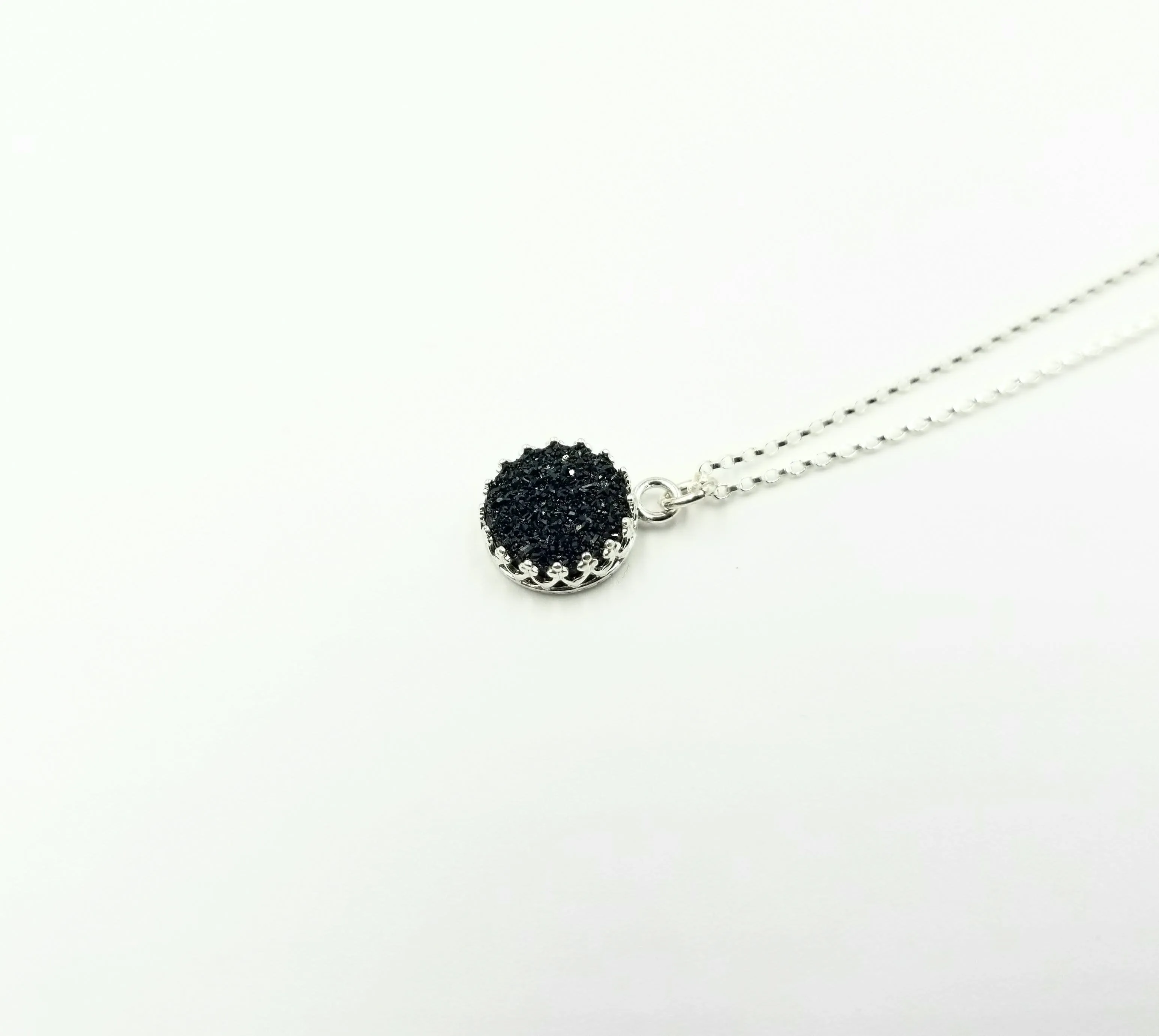Black Druzy Necklace