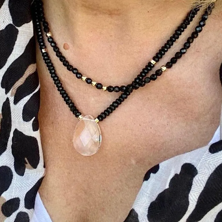 Black Spinel Necklace - Tara