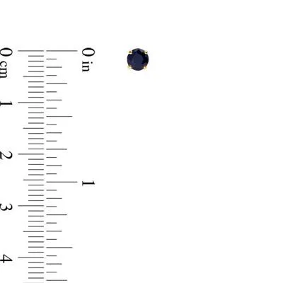 Blue Sapphire Round Stud Hoops