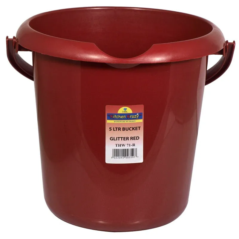 Bucket with Handle & Spout 5L Red