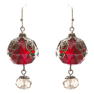 Contemporary Fashion Stunning Linear Glass Beads Dangle Earrings E840 Red