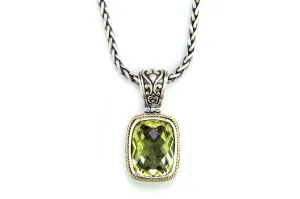 E.H. Collection 9.77 ct Lemon Quartz 18K/Silver Pendant 11260