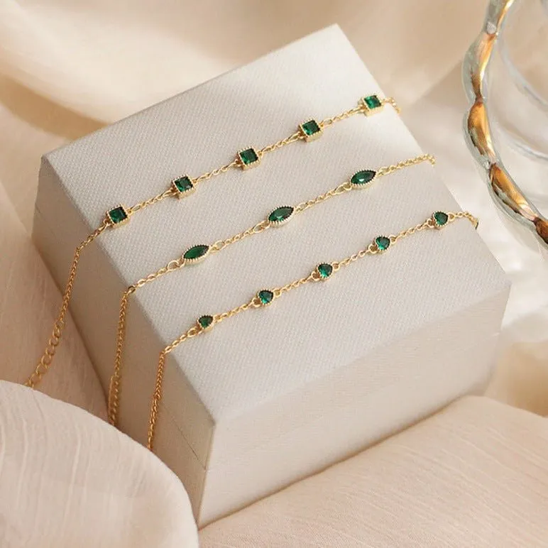Emerald Bracelet (Solid Silver) - 3 Styles