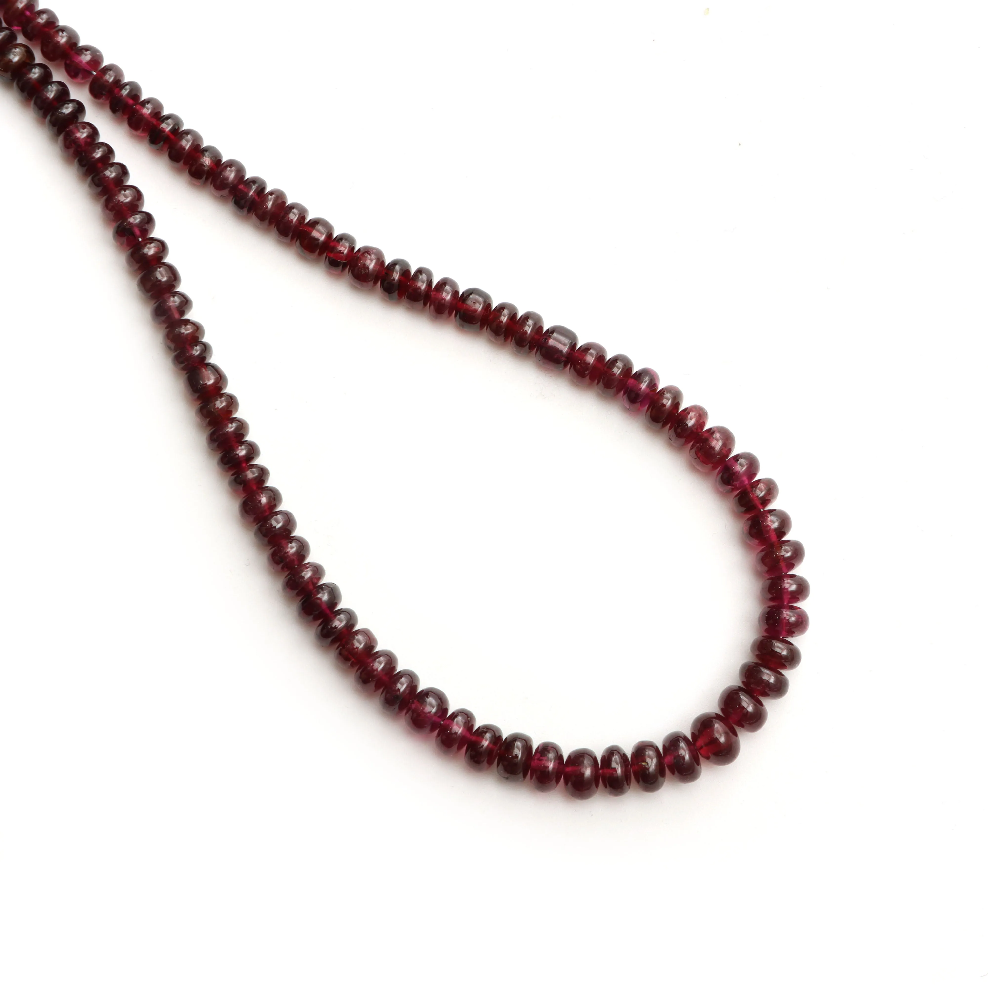 Garnet Smooth Rondelle Beads, 6 mm To 8 mm, Garnet Jewelry Making Beads , 18 Inches Full Strand, Price Per Strand