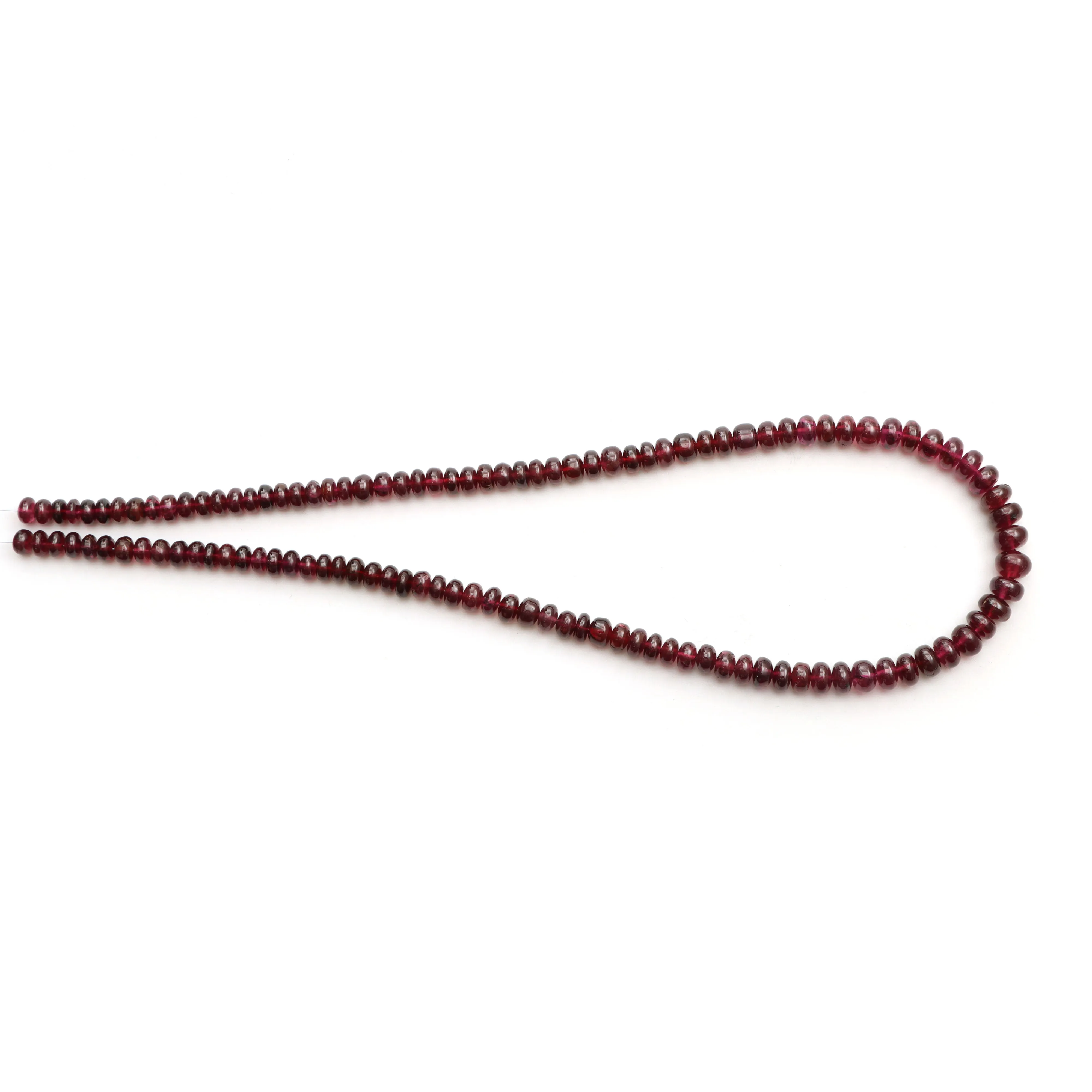 Garnet Smooth Rondelle Beads, 6 mm To 8 mm, Garnet Jewelry Making Beads , 18 Inches Full Strand, Price Per Strand