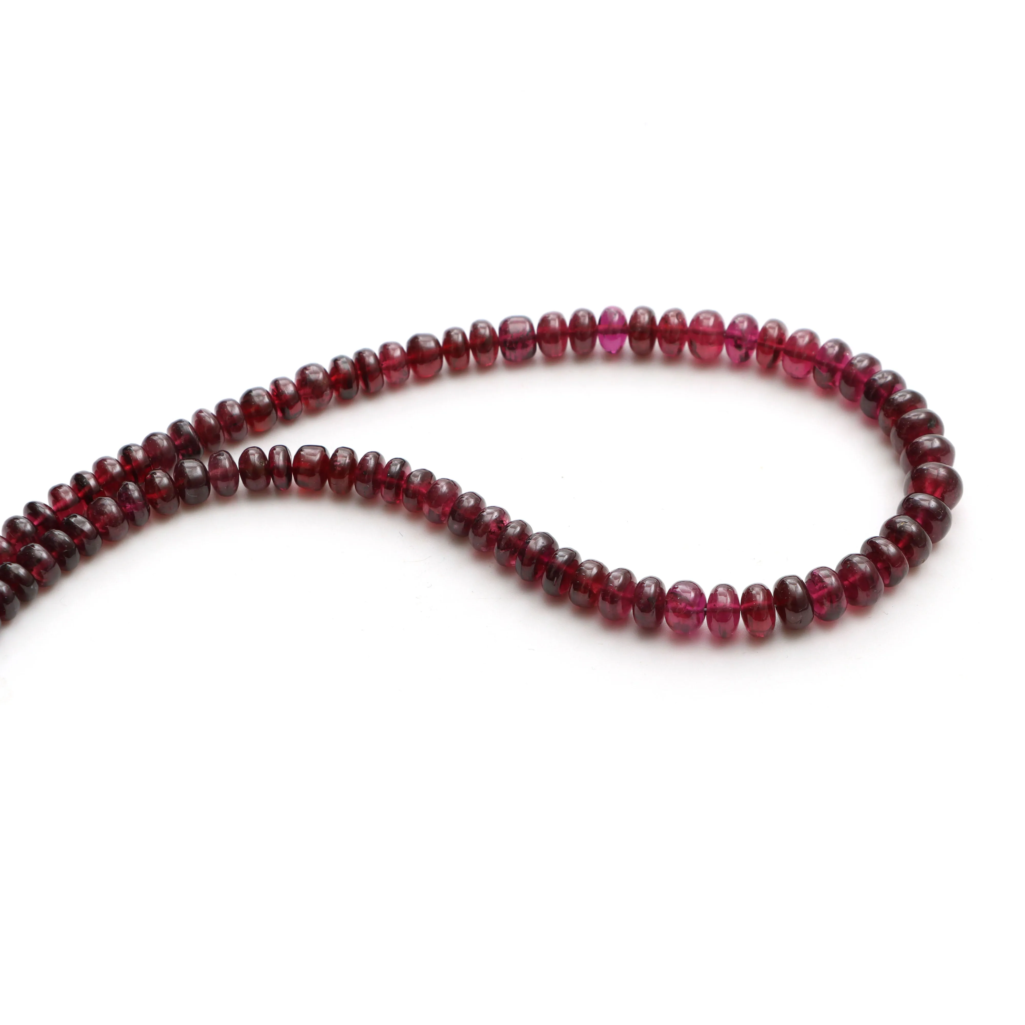 Garnet Smooth Rondelle Beads, 6 mm To 8 mm, Garnet Jewelry Making Beads , 18 Inches Full Strand, Price Per Strand