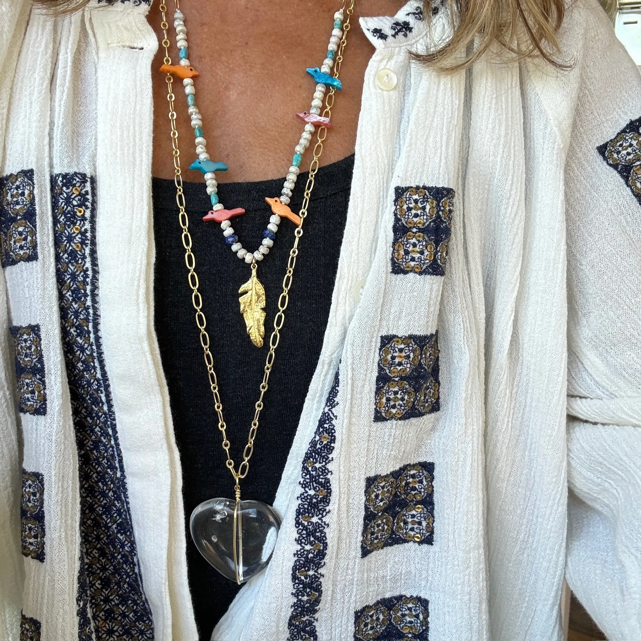 Heart of Light Quartz Crystal Pendant Necklace