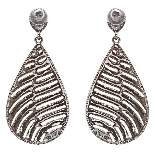 Modern Fashion Crystal Rhinestone Stunning Leaf Design Dangle Earrings E729 BLK