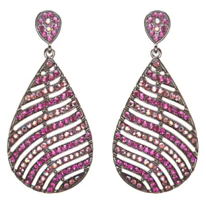 Modern Fashion Crystal Rhinestone Stunning Leaf Design Dangle Earrings E729 Pink