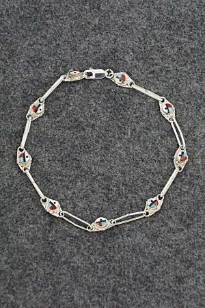 Multi-Stone & Sterling Silver Link Bracelet - Devoria Bowakaty