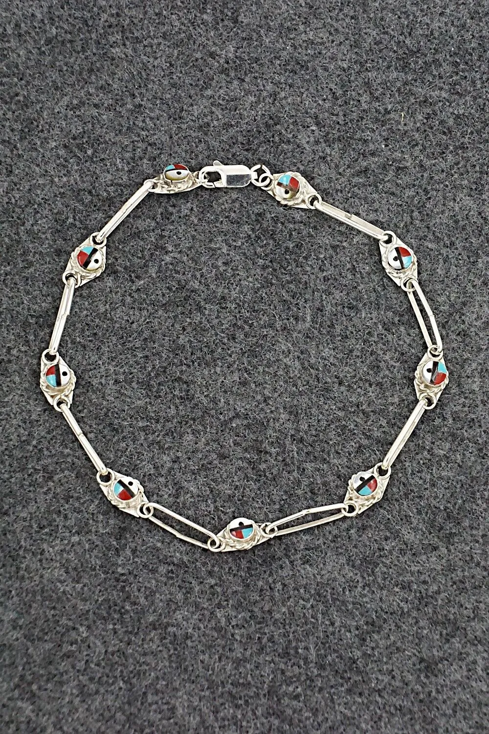 Multi-Stone & Sterling Silver Link Bracelet - Devoria Bowakaty