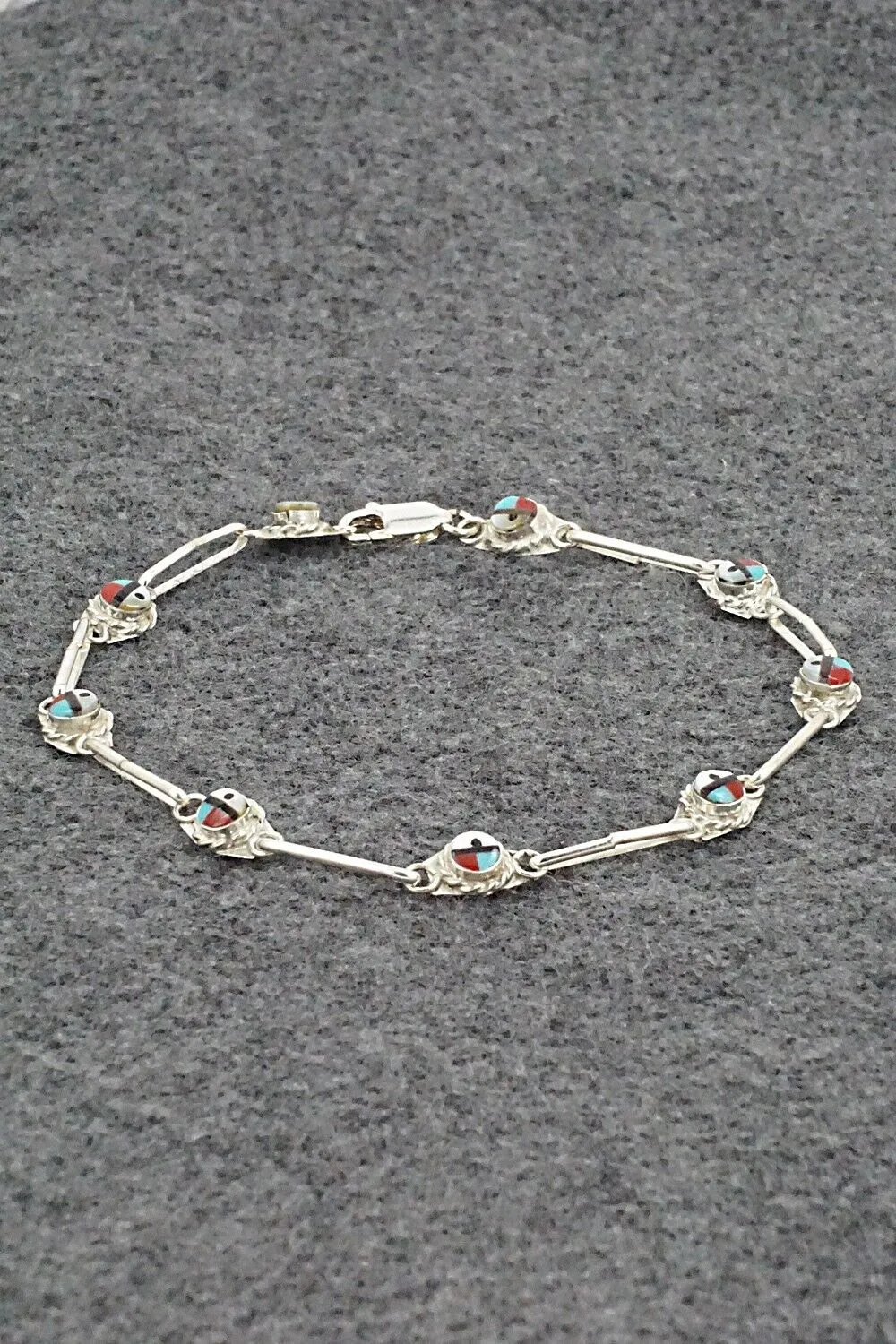 Multi-Stone & Sterling Silver Link Bracelet - Devoria Bowakaty