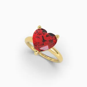 Natural Ruby Ring Heart Shape in 18K Gold - Vida