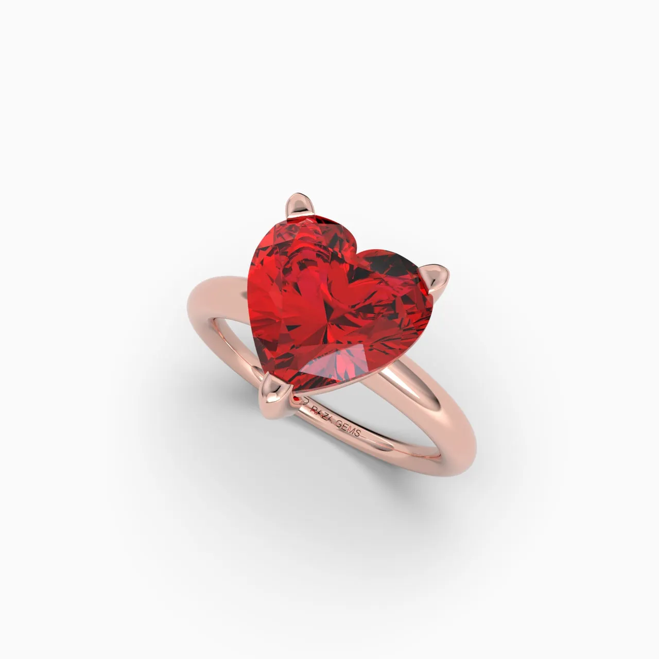 Natural Ruby Ring Heart Shape in 18K Gold - Vida