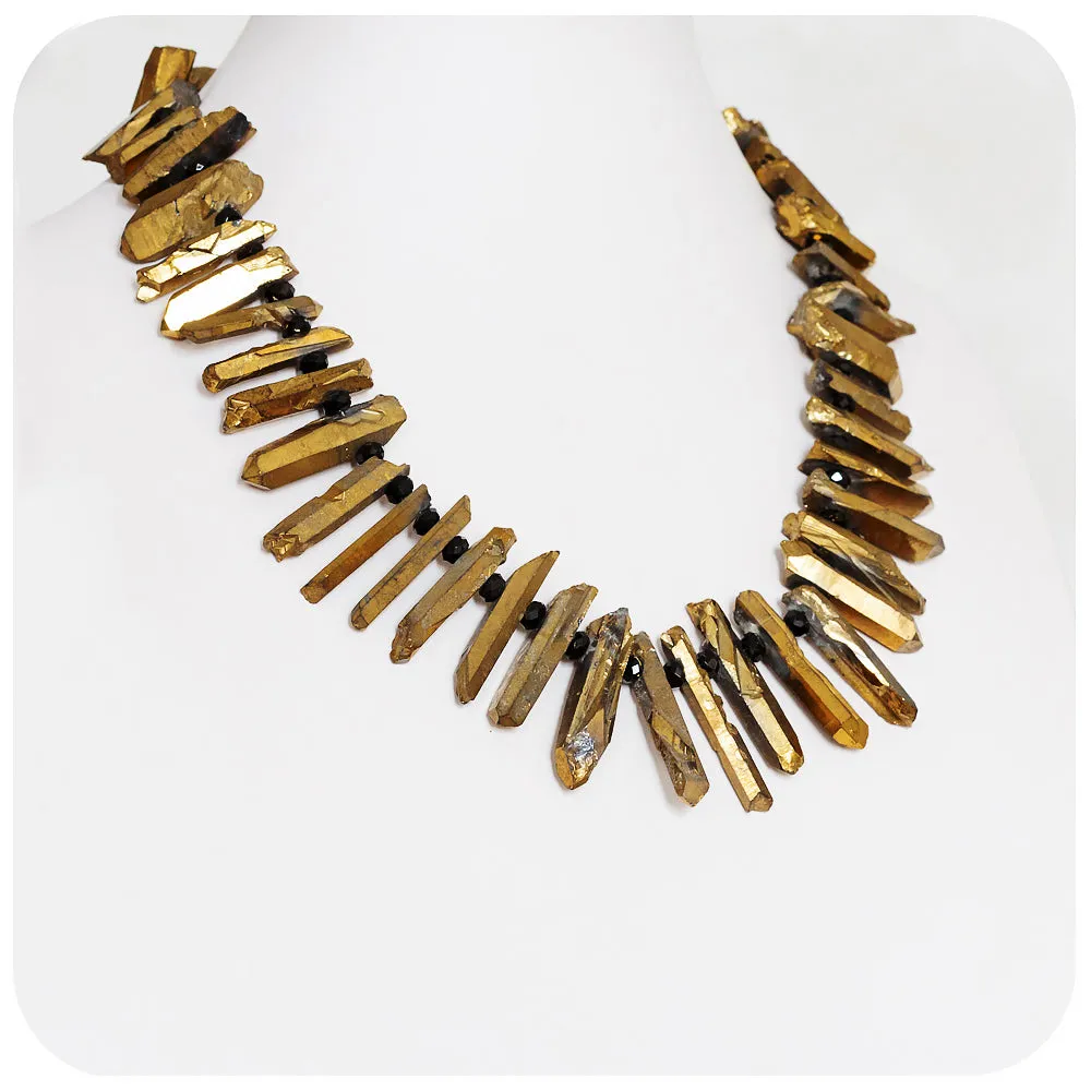 Quartz Stick and Spinel Necklace