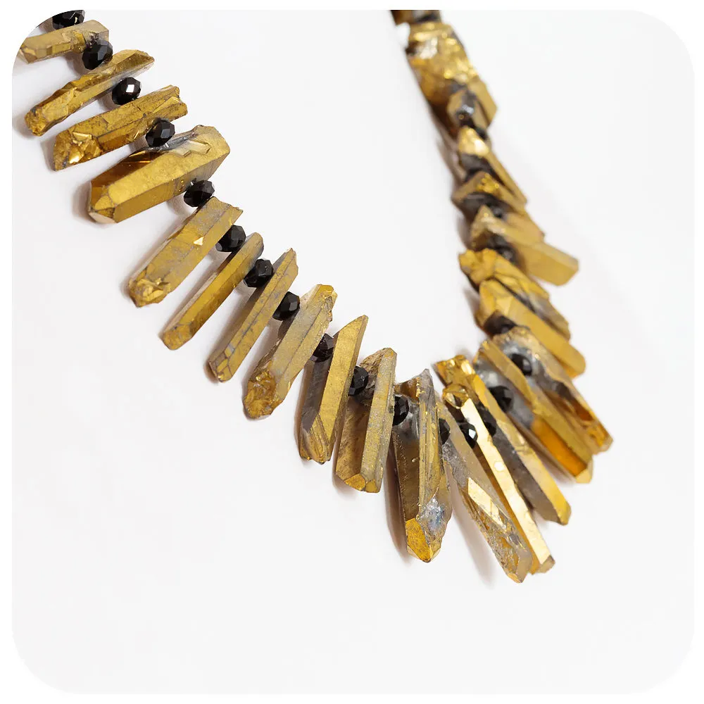 Quartz Stick and Spinel Necklace