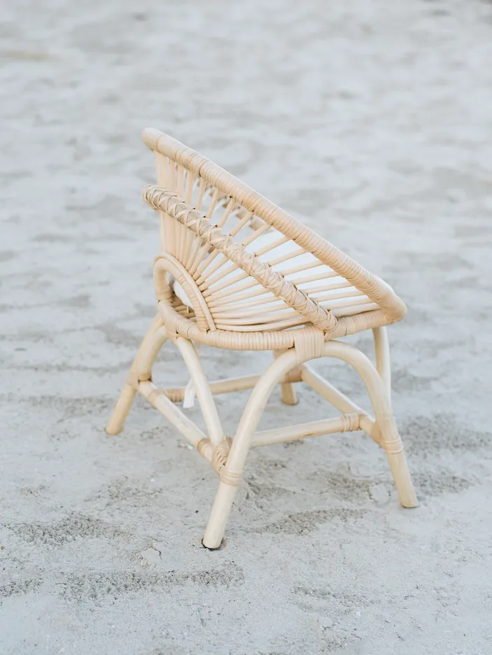 Rainbow Rattan Kids Chair - Natural