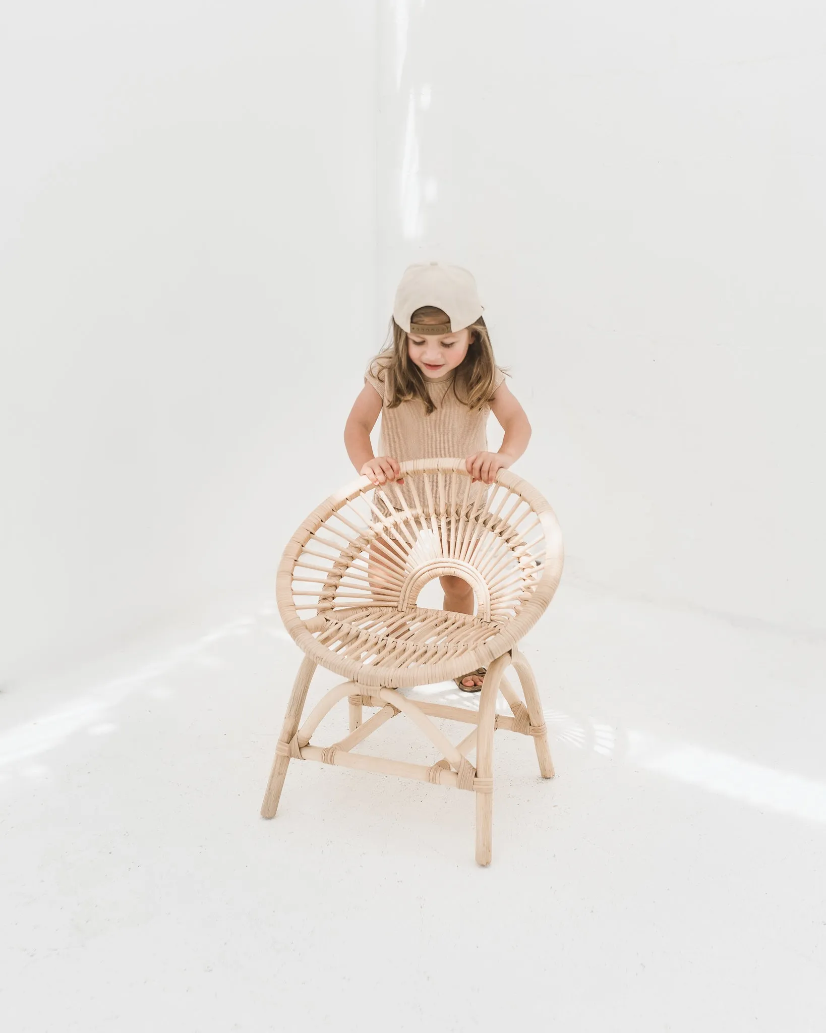 Rainbow Rattan Kids Chair - Natural