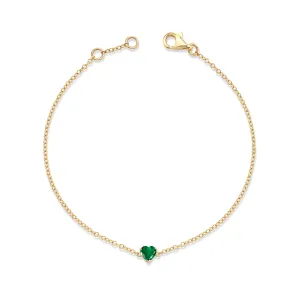 READY TO SHIP EMERALD BABY HEART BRACELET