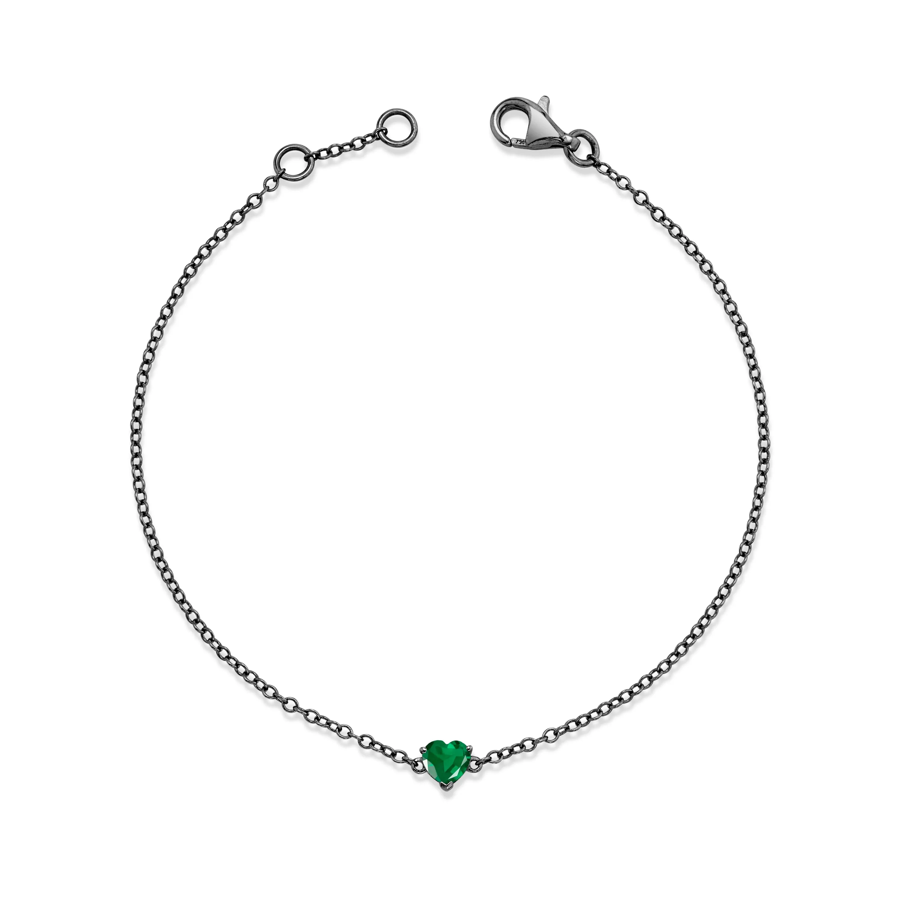 READY TO SHIP EMERALD BABY HEART BRACELET