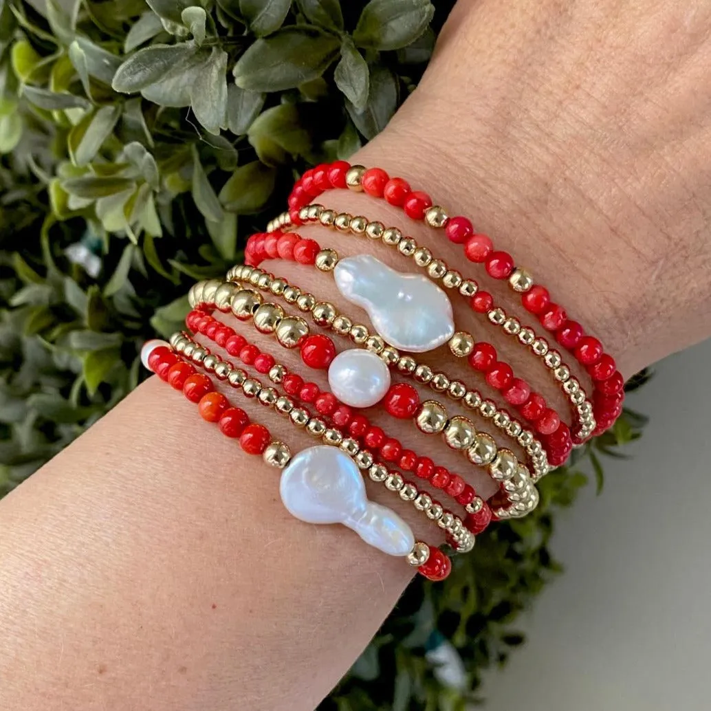 Red Coral Beads Mix