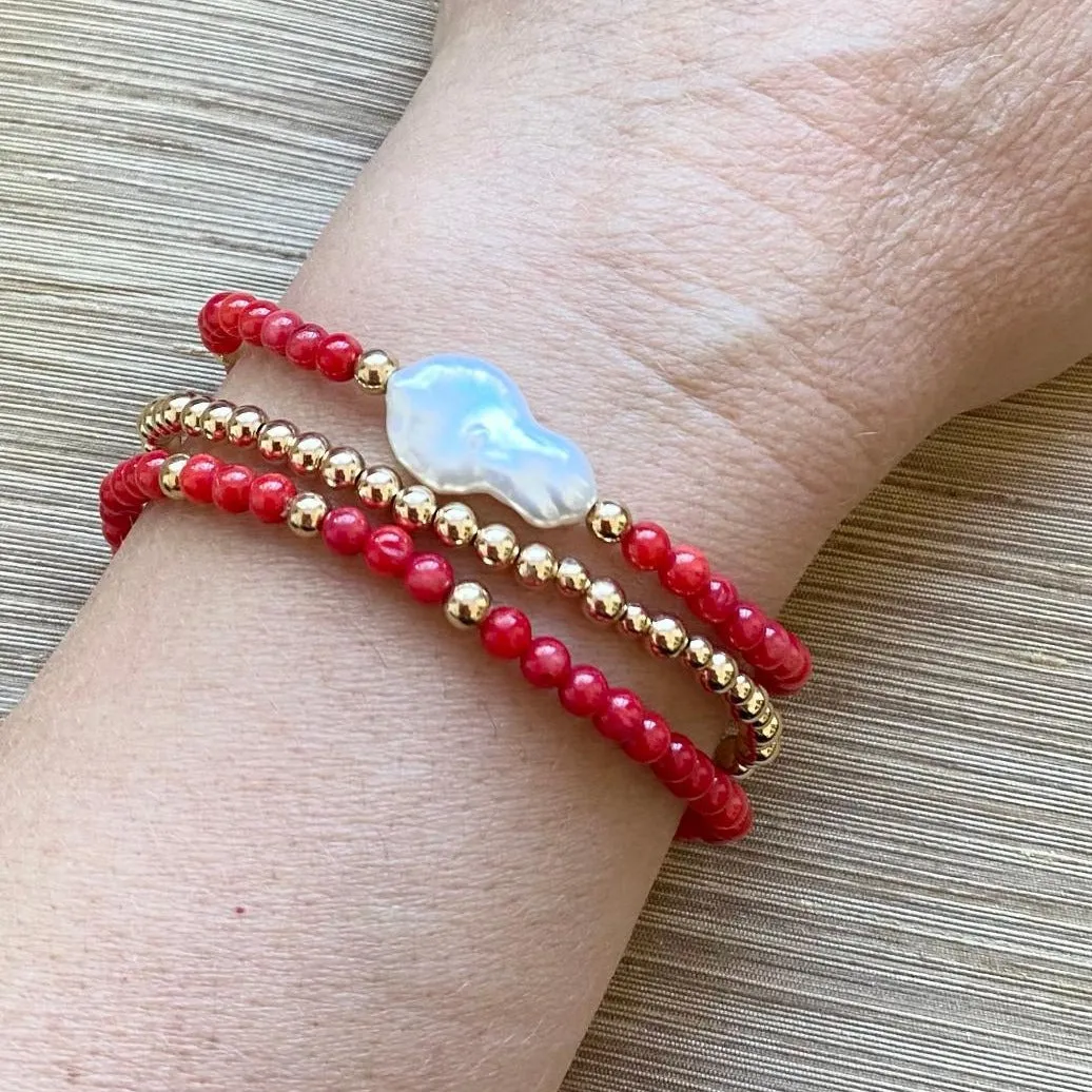 Red Coral Beads Mix