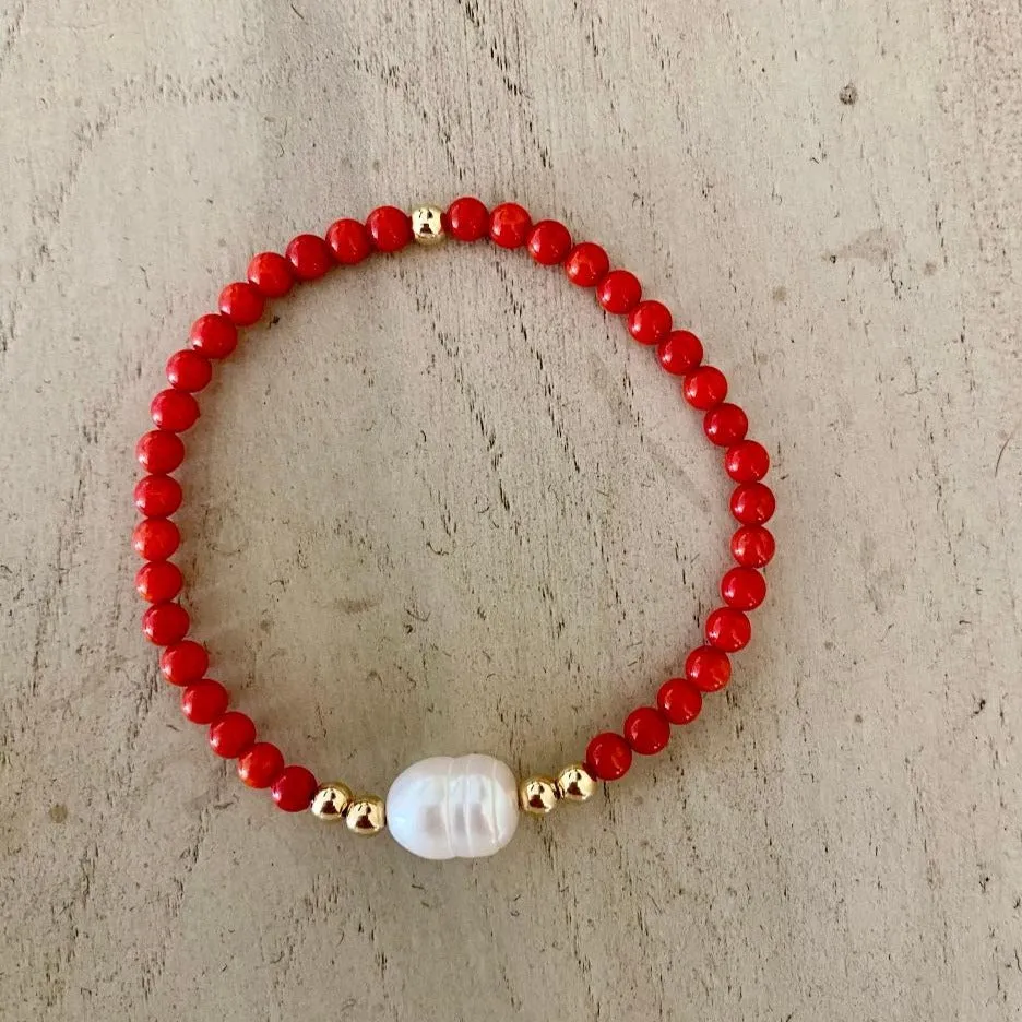 Red Coral Beads Mix