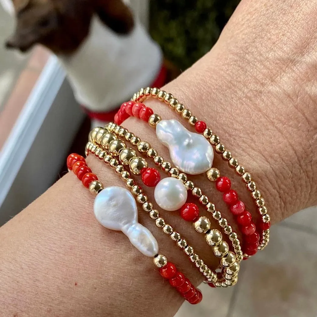 Red Coral Beads Mix
