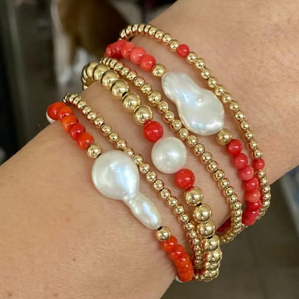 Red Coral Beads Mix