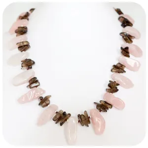 Rose Quartz and Smoky Quartz Necklace