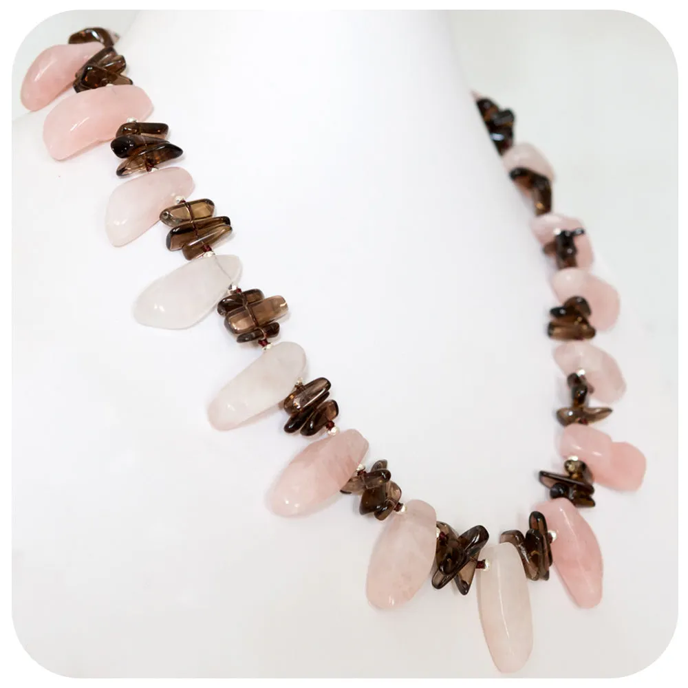 Rose Quartz and Smoky Quartz Necklace