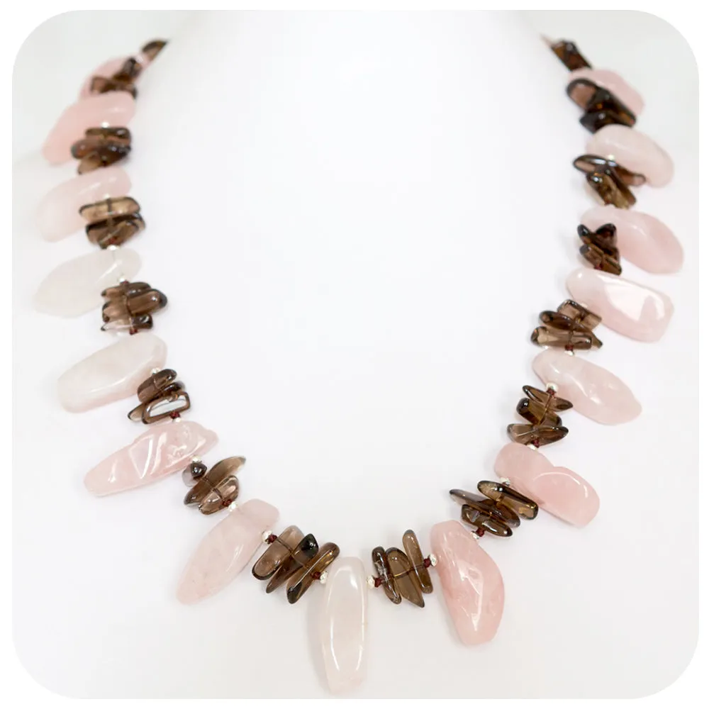 Rose Quartz and Smoky Quartz Necklace
