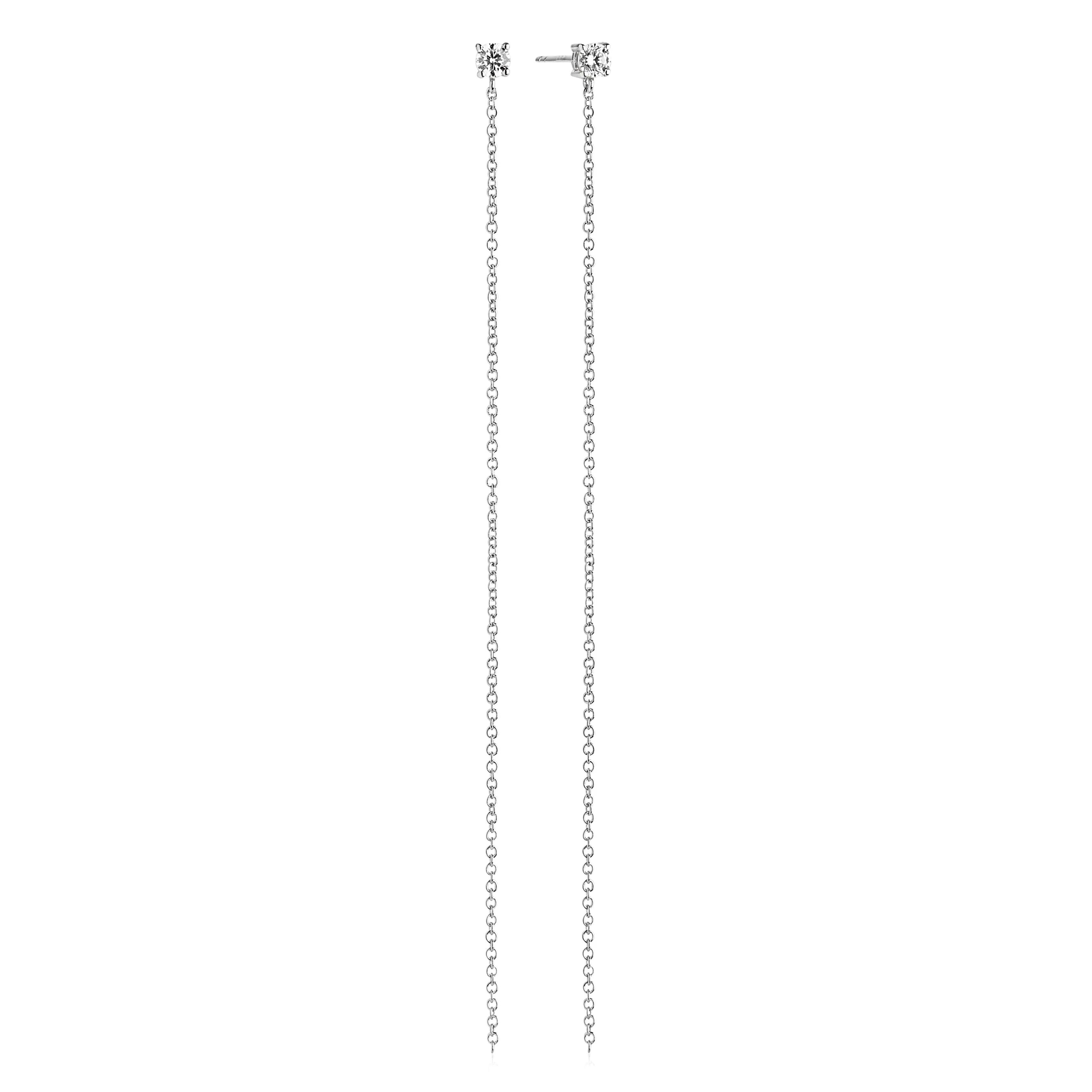 Silver Simply Stunning Long Drop Earrings