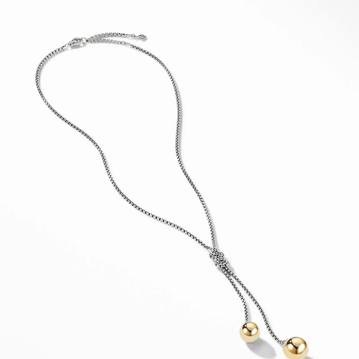Solari Knot Necklace with 18K Yellow Gold Domes and Pave Diamonds