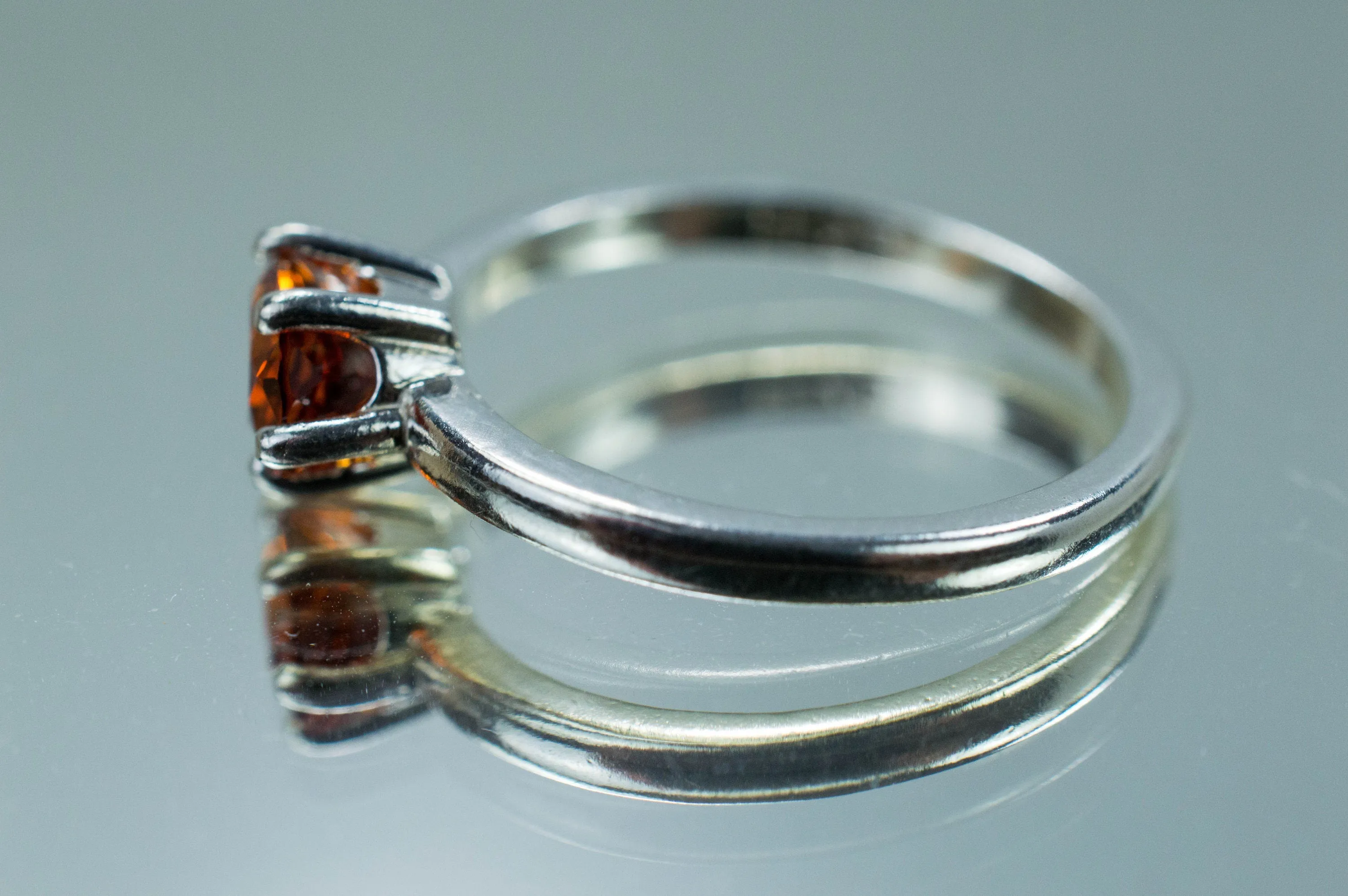Spessartine Garnet Ring; Genuine Untreated Madagascar Spessartite Garnet