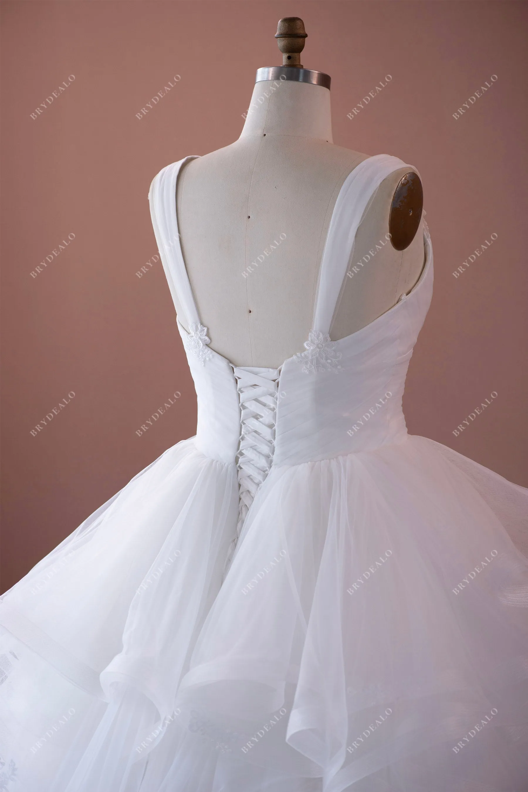 Stunning Straps Empire Waist Tulle Wedding Ball Gown