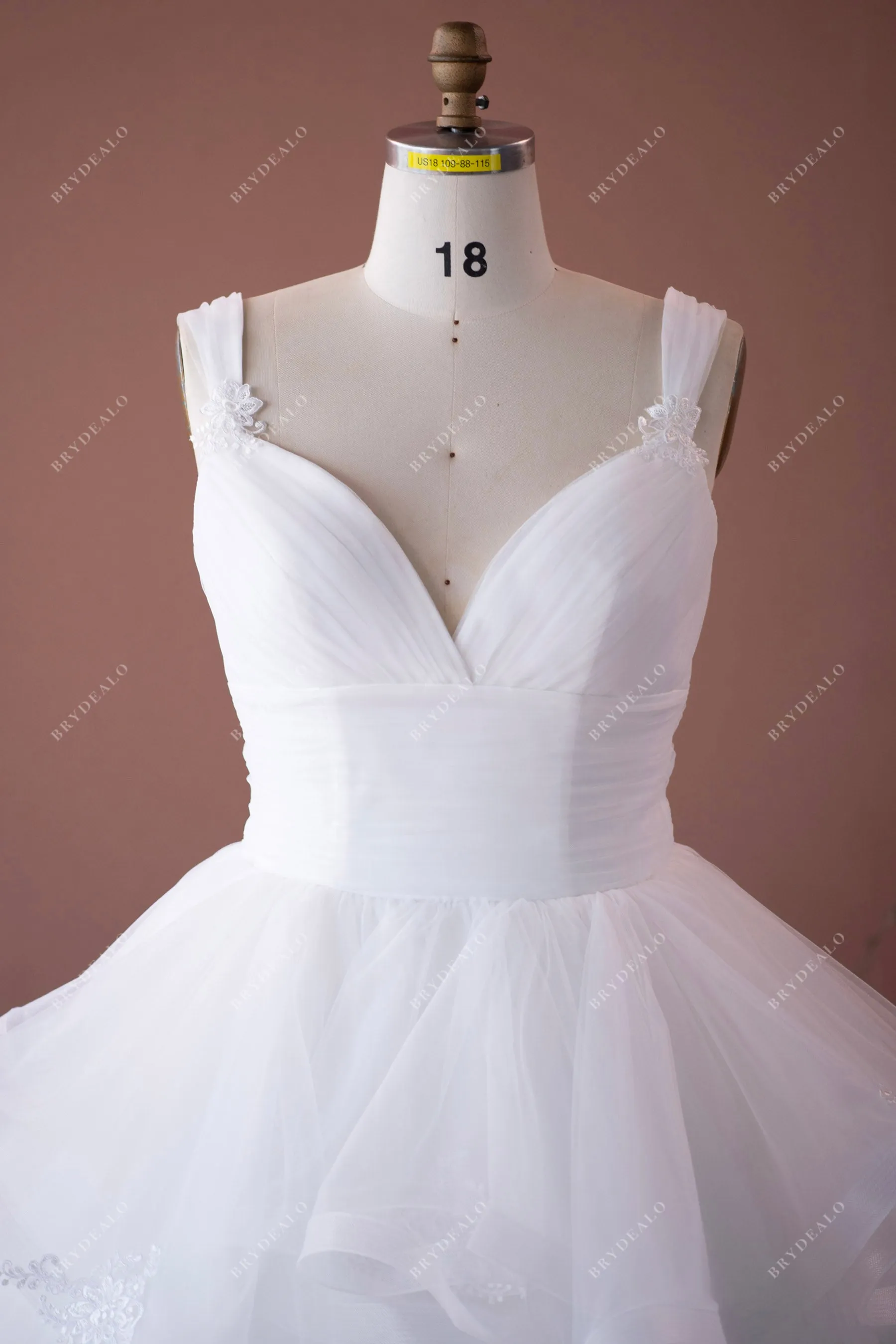 Stunning Straps Empire Waist Tulle Wedding Ball Gown
