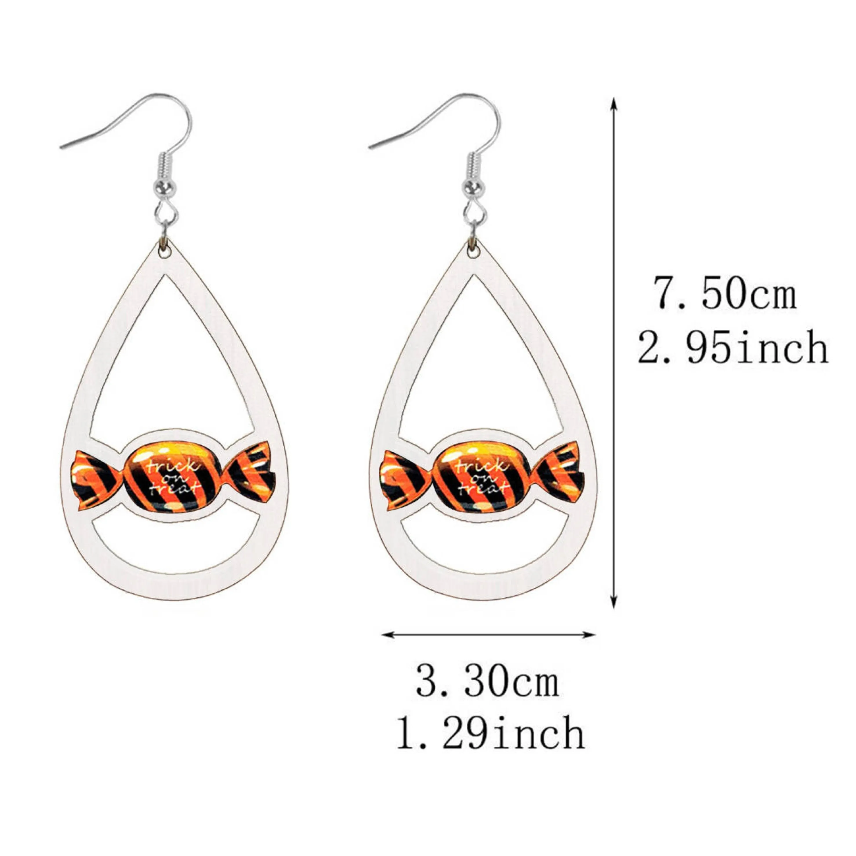 Sweet Trick Or Treat Wooden Drop Ear Bling
