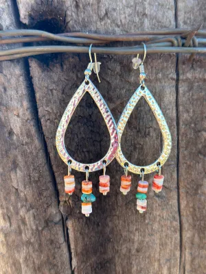 The Turquoise Coral Drop Oval Earring