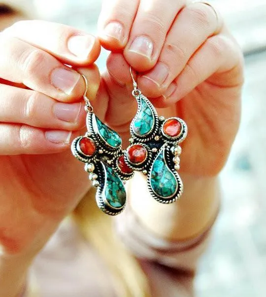 Turquoise Tear Drop Earrings