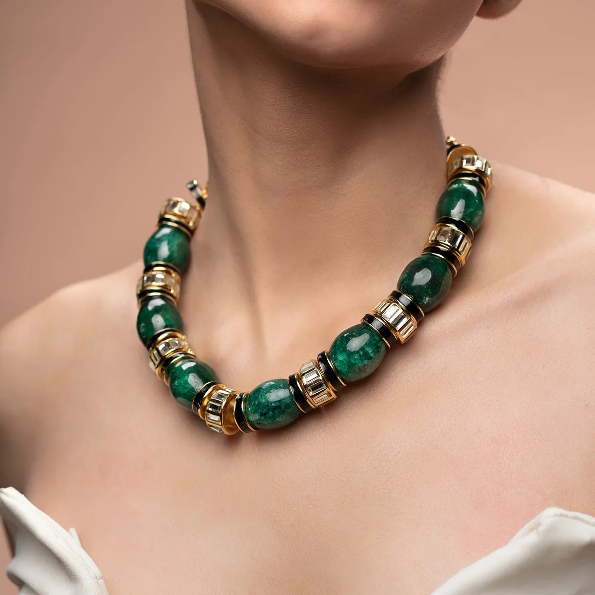 Zeenat Green Quartz Necklace